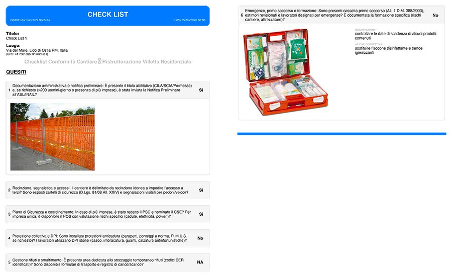 I vantaggi concreti delle check-list di cantiere